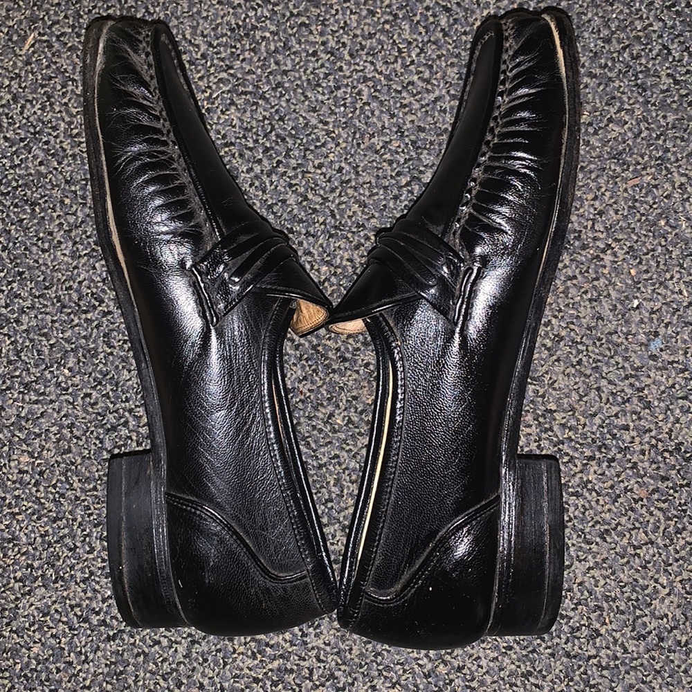 Mens Black leather  loafer dress shoe size 7 - Picture 3 of 5